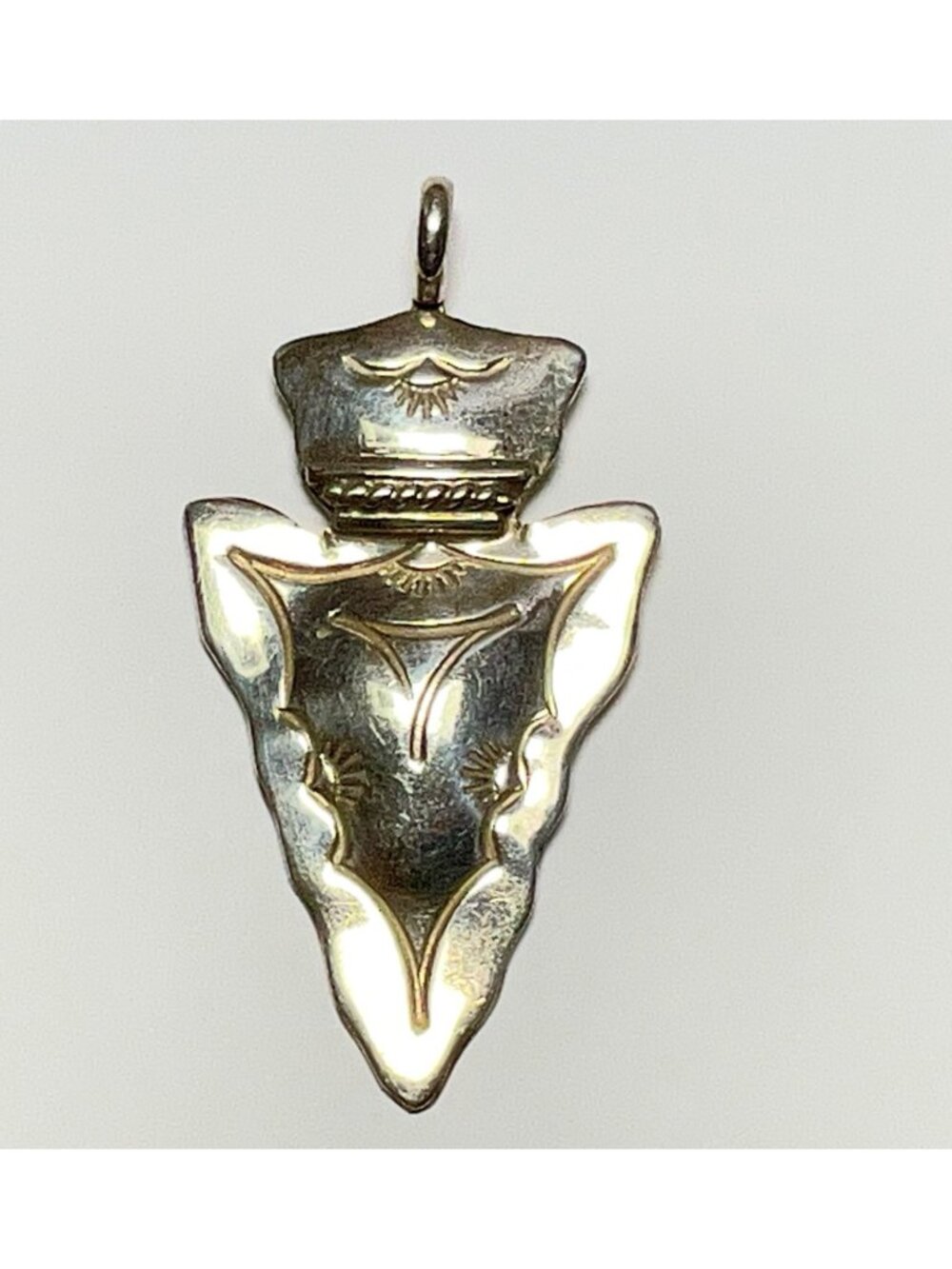 Sarah Curley Navajo Aarowhead Pendant Stamped Sterling Silver
